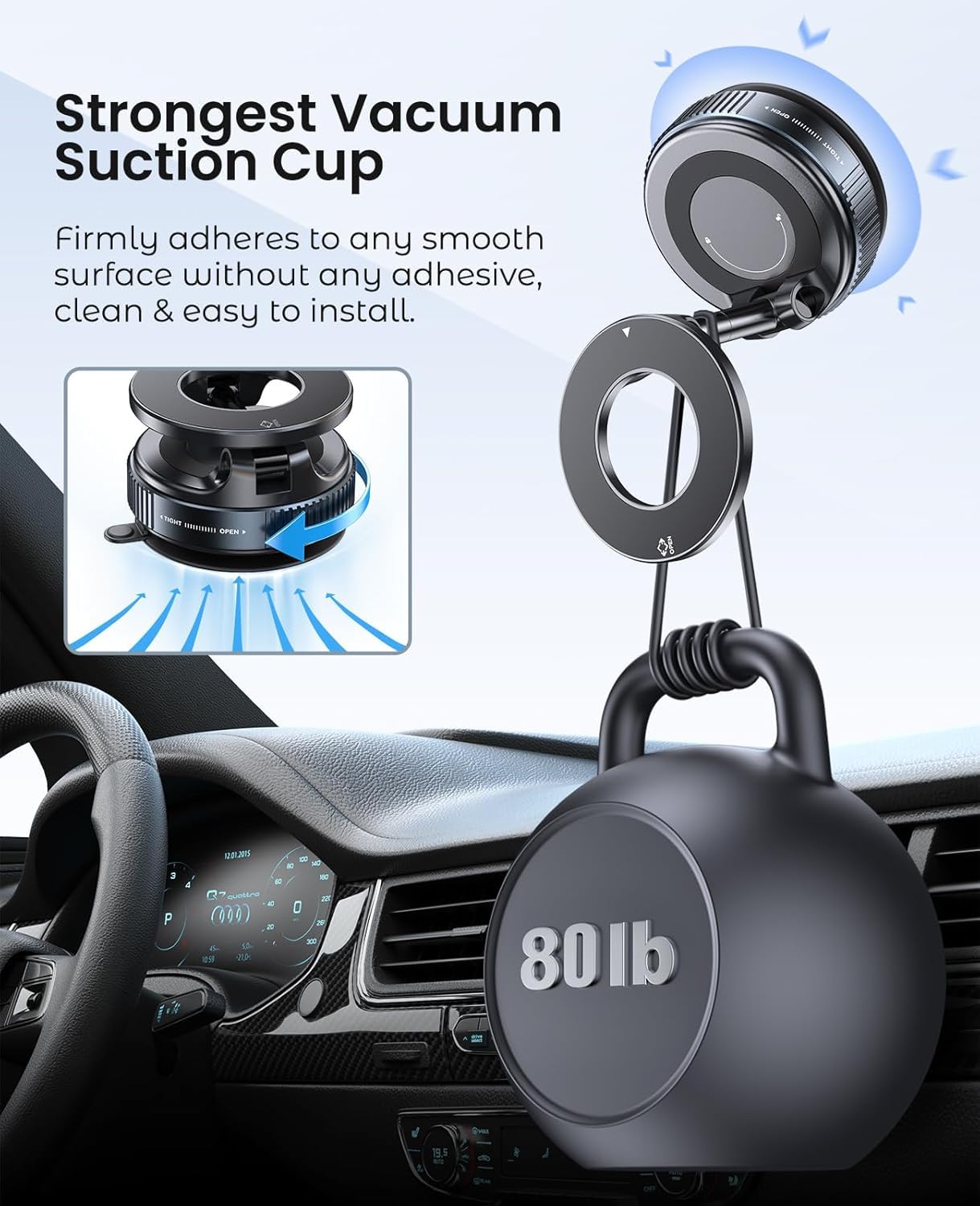DealsTech AeroMount – Sleek Magnetic Phone Mount with Flexible Arm & Secure Lock