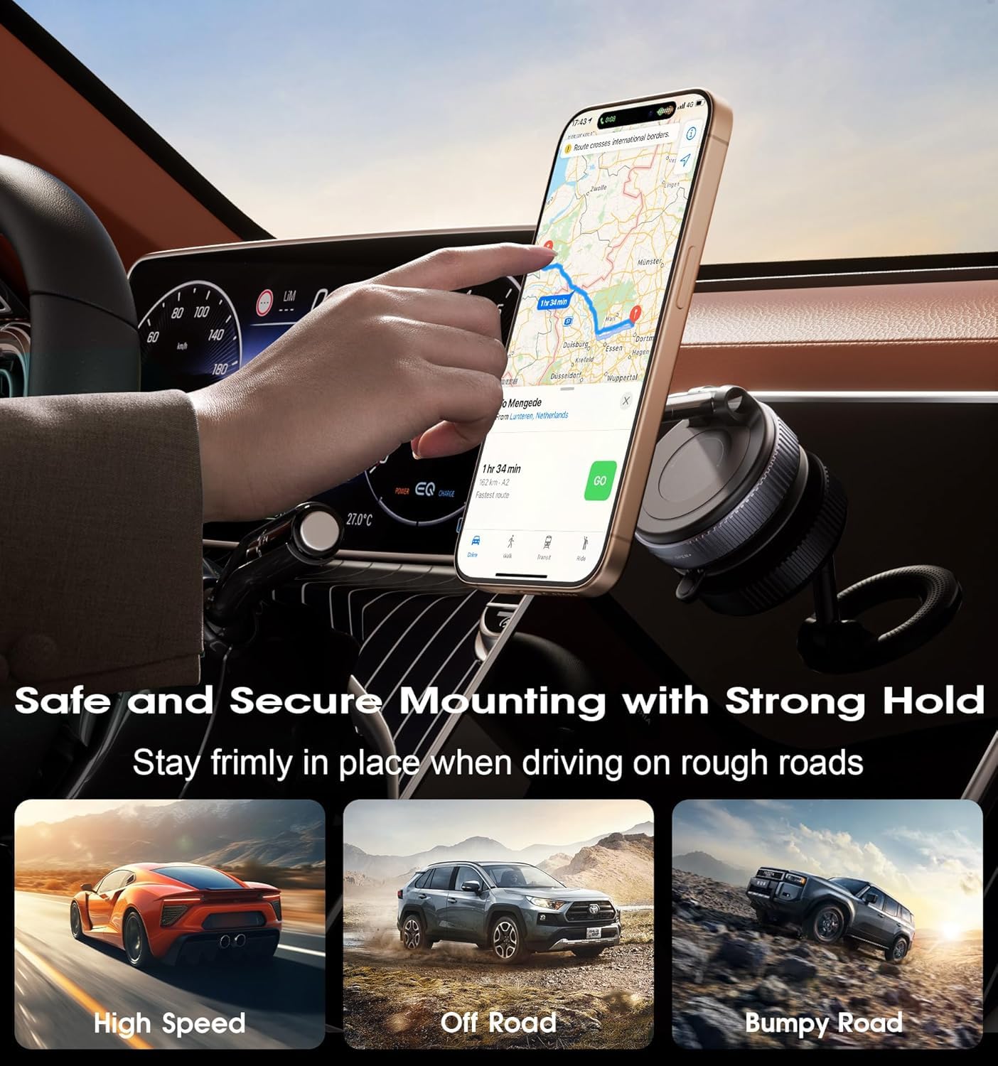 DealsTech AeroMount – Sleek Magnetic Phone Mount with Flexible Arm & Secure Lock