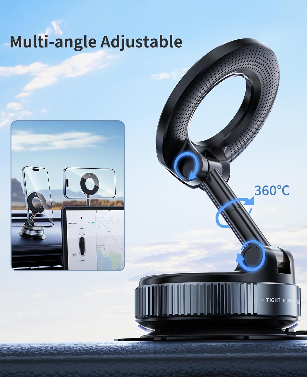 DealsTech AeroMount – Sleek Magnetic Phone Mount with Flexible Arm & Secure Lock