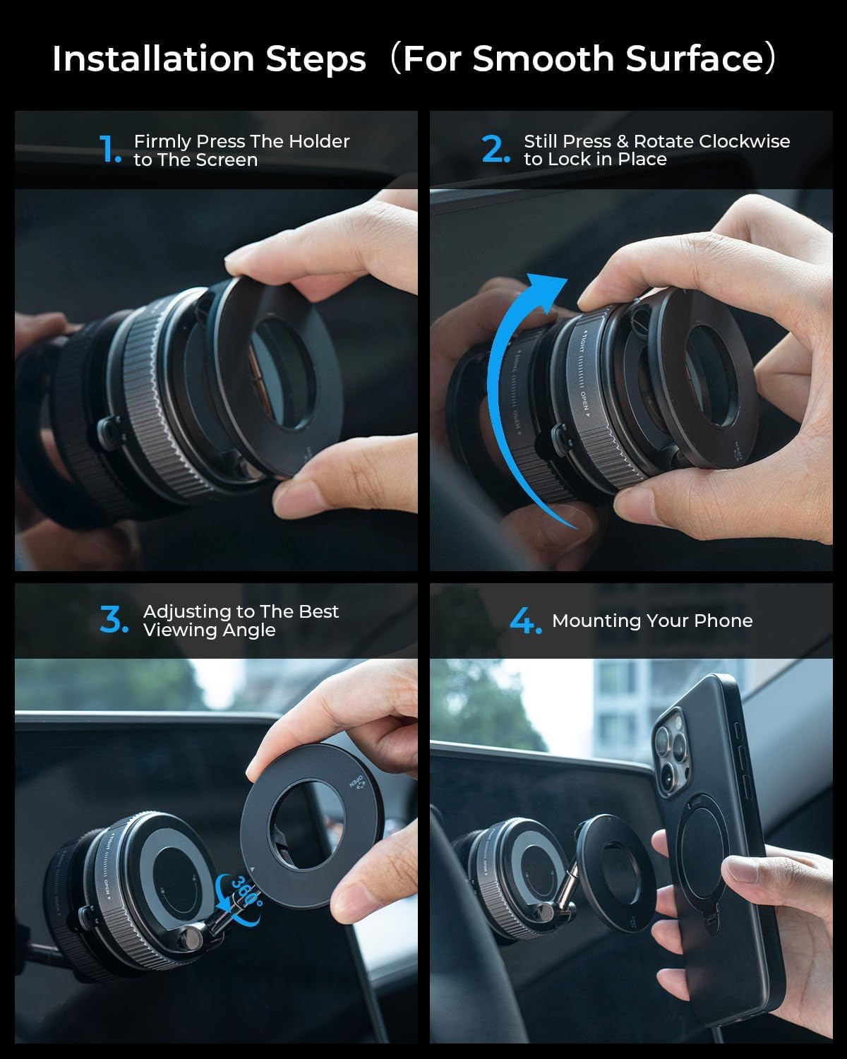 DealsTech AeroMount – Sleek Magnetic Phone Mount with Flexible Arm & Secure Lock