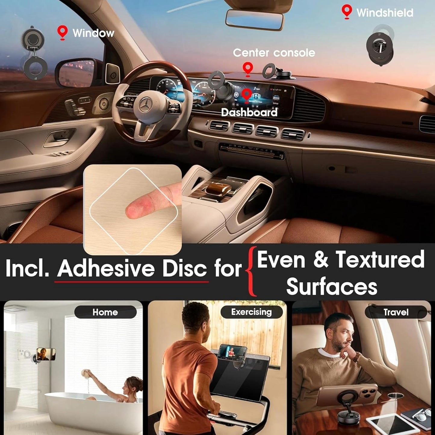 DealsTech AeroMount – Sleek Magnetic Phone Mount with Flexible Arm & Secure Lock