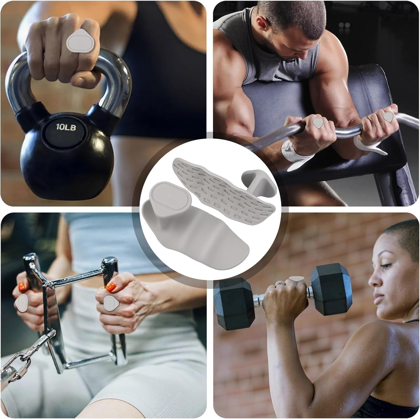 Ergonomic Silicone Barbell Grips – Non-Slip Hand Support for Weightlifting & Pull Exercises