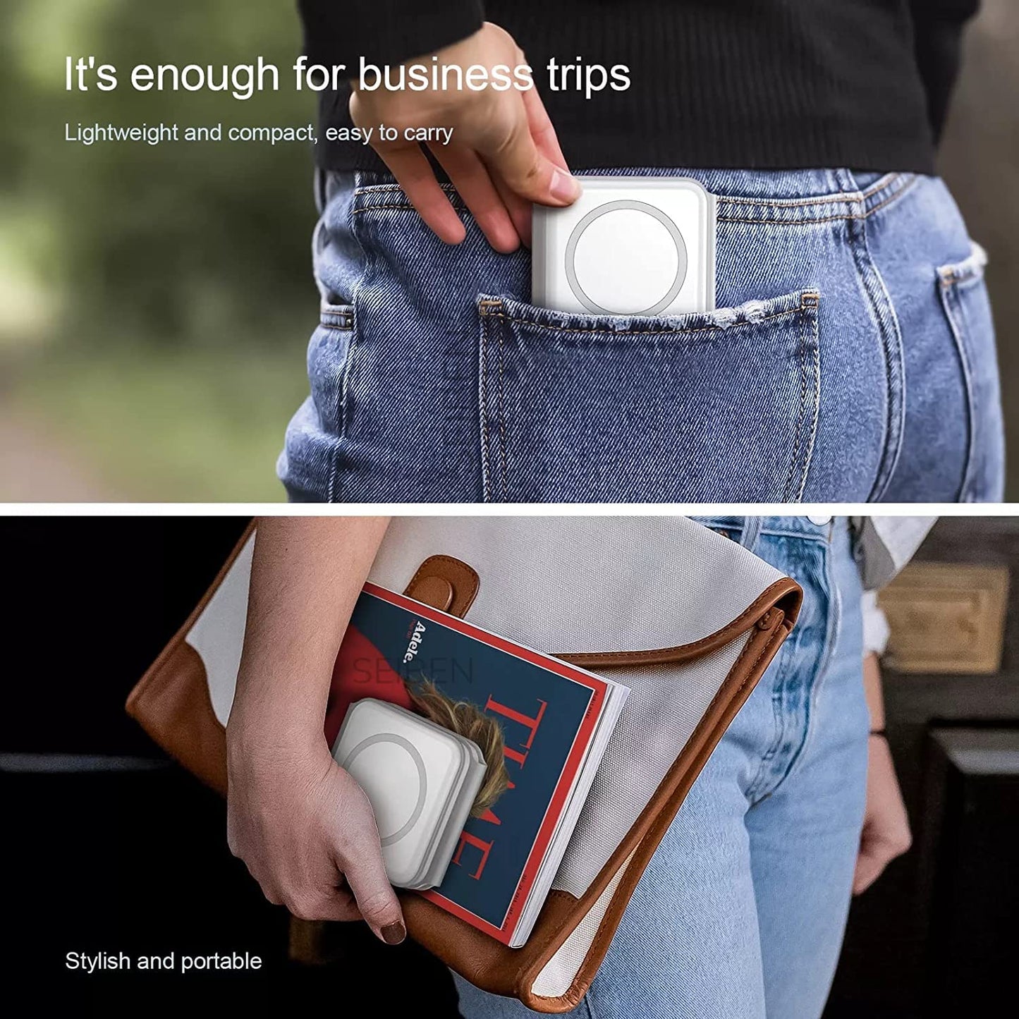 Dealstech MagFold 3-in-1 Wireless Charger | 23W Fast Charging | Foldable MagSafe Dock – Pearl White