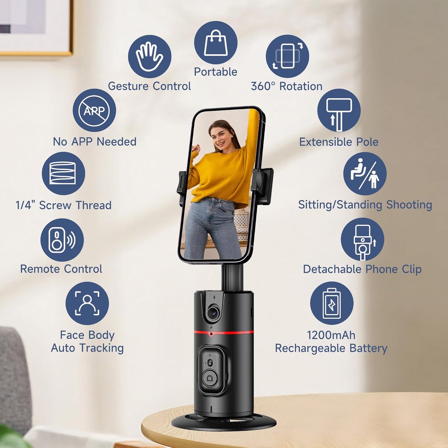 Dealstech™ Creator’s Pod | AI Powered Auto Face Tracking Tripod