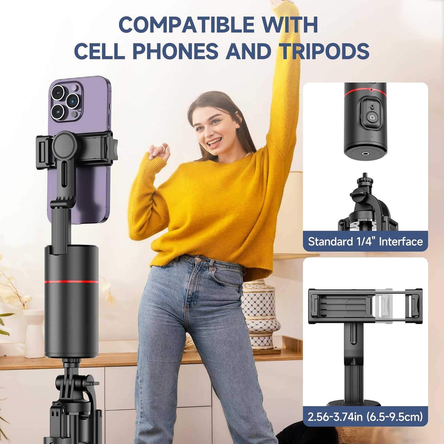 Dealstech™ Creator’s Pod | AI Powered Auto Face Tracking Tripod
